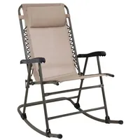 Svita Schaukelstuhl faltbar klappbar Outdoor mit Kopfstütze Armlehne Beige