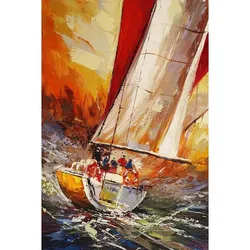Leinwandbild - Motiv: Schiff auf See - 120 x 80cm