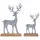 amagohome Dekofigur 2er Set Hirsche Aufsteller 14/20x22/32cm Dekofigur Aluminium Mangoholz