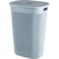 Curver Hamper Wäschekorb aus recyceltem Kunststoff, 55 l, Blau,