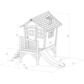 Axi Spielhaus Robin 264 x 203 x 177 cm Braun/Weiß