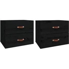 vidaXL Hängenachtschrank 2 Stk. 50 x 36 x 40 cm Schwarz