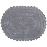 DII Crochet Collection Wende-Badematte, klein, oval, 43 x 61 cm, Grau