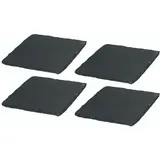 Novaliv Servierplatte 4041041692478-4xStuck, (1-tlg), 4x Schieferplatten I quadratisch I 15x15x0,5 cm I Sushi Servier Set Se