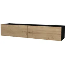 [en.casa] Toivakka Fernsehschrank Lowboard 135x25x31cm Schwarz/Eiche Holz