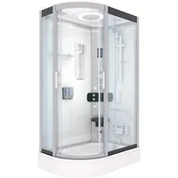 AcquaVapore D60-70T0L-ALL Komplettdusche mit Türanschlag links 120 x 80 cm weiß Sicherheitsglas ESG