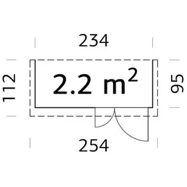 Palmako Leif Gerätehaus 234 x 95 cm Hellbraun Tauchgrundiert