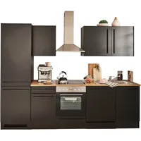 yourkitchen Küchenzeile Jazz 280 cm schwarz