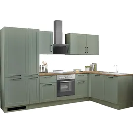 BASIC by Balculina Winkelküche L-Form 310 cm grün