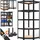 monzana Eckregal MDF 180 x 70 x 40 cm schwarz 5 Holzböden