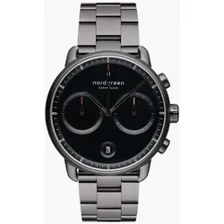 NORDGREEN - PIONEER - schwarzes zifferblatt - 6 link steel / 42 MM