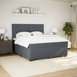 vidaXL Boxspringbett 180 x 200 cm Dunkelgrau
