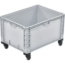 PROREGAL 4x Rad und Adapter für Euro-Norm Großbehälter | Schwarz