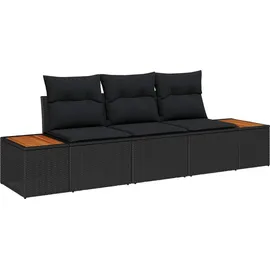 vidaXL Gartenmöbel-Set 3-tlg. Schwarz