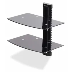 StarTech.com Dual Floating Wall-Mounted AV Shelves, Adjustable Height Shelf For