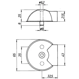 DENI Bodentürstopper Edelstahl matt 65 mm