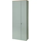 Innostyle Bari 78 x 202 x 39 cm grün / schilfgrün matt, 2-türig, 9 Fächer, Softclose, FSC-zertifiziert