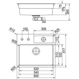 Rieber waterstation cubic 600 Flächenbündig