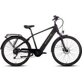 Saxonette E-Bike SAXONETTE "Deluxe Sport Man" E-Bikes Gr. 48 cm, 28 Zoll (71,12 cm), schwarz (schwarz matt) E-Bikes