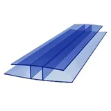 H-Profil Polycarbonat 1500mm Blau 6mm – Stegplatten Verbinder für Doppelstegplatten | Hohlkammerplatten Verbindungsprofil für Gewächshaus & Überdachungen