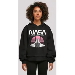 Kapuzenpullover F4NT4STIC "NASA Space Shuttle Sunset", Damen, Gr. S, schwarz, Obermaterial: 100% Baumwolle, casual, oversize, Langarm, Pullover, Print