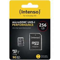 Intenso microSDXC          256GB Class 10 UHS-I U1 Performance