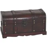 Mendler Holztruhe Holzbox Schatztruhe Valence Antikoptik 30x57x29cm ~ rund