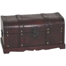 Mendler Holztruhe Holzbox Schatztruhe Valence Antikoptik 30x57x29cm ~ rund