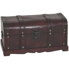 Mendler Holztruhe Holzbox Schatztruhe Valence Antikoptik 30x57x29cm ~ rund