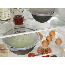 Hausfelder Salatschüssel Set groß Deckel Bowl Schüsselset 0,7-6 L in Anthrazit Schwarz für Camping und Küche