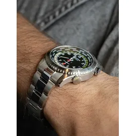 Alpina Startimer Pilot Quartz Worldtimer Edelstahl 41 mm AL-255GR4S26B