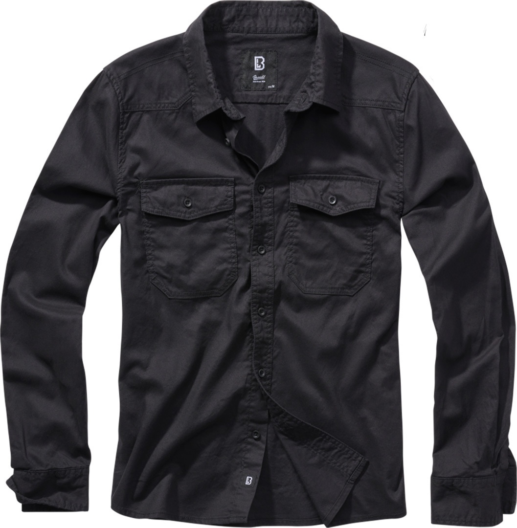 Brandit Flanell Shirt, zwart, M Voorman