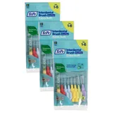 TePe Interdentalbürsten Extra Soft gemischt (ISO Größe 1-6: 0,45-1,1 mm) / Für eine besonders sanfte & effiziente Reinigung der Zahnzwischenräume / 1 x 8 Interdentalbürsten (Packung mit 3)