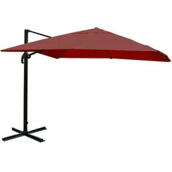 Mendler Gastronomie-Ampelschirm HWC-A96, Sonnenschirm, 3x4m (Ø5m) Polyester/Alu 26kg ~ bordeaux ohne Ständer