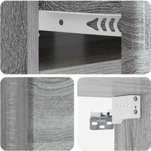 vidaXL Nachtschrank Wandmontierter Nachttisch 49 x 34,5 x 20 cm Grau