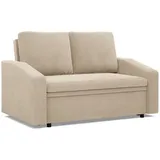 mebligo Schlafcouch Cord 2-Sitzer Beige