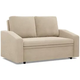 mebligo Schlafcouch Cord 2-Sitzer Beige
