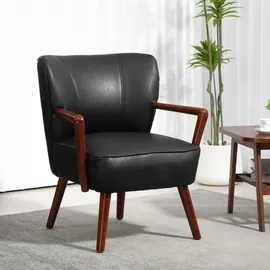 Homcom Polsterstuhl Kunstleder 67 x 77 x 80 cm Schwarz