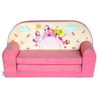 FORTISLINE Kindersitzgruppe Kindersofa "MINI" Kindercouch zum Aufklappen W386 rosa