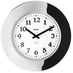 Alessi Momento Wanduhr Edelstahl