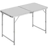 Woltu Campingtisch Klapptisch Gartentisch höhenverstellbar Aluminium MDF weiß - Woltu
