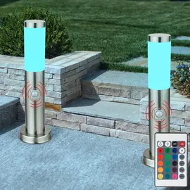 GLOBO Stehlampe dimmbar mit Fernbedienung Gartenleuchte LED Wegeleuchte Außenleuchte mit Bewegungsmelder, Rgb Farbwechsel, 8,5w 806lm Warmweiß, Dxh 12,7x45 cm