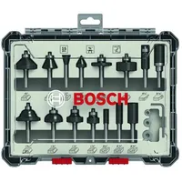 Bosch Fräser-Set 1/4 Zoll-Schaft 15-teilig