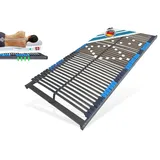 Lattenrost de Luxe mit verstellbare Schulterzone & Schulterabsenkung, MONTIERT, Matratzen Perfekt, Nicht verstellbar, EXTRA SCHULTERABSENKUNG grau 120 cm x 200 cm x 6 cm