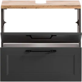 WELLTIME Waschbeckenunterschrank 2 Schubladen 60 x 55 cm Grau