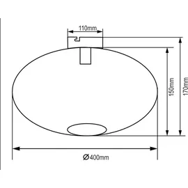 Trio led Deckenleuchte Gitter Lampenschirm Metall Schwarz Ø 40cm