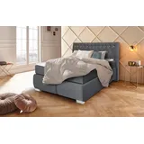 LEONIQUE Boxspringbett »Rumba« Taschenfederkern-Matratze in Härtegrad 3, in 4 Breiten, incl. Topper grau