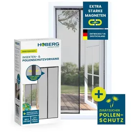 Hoberg Insekten- & Pollenschutzvorhang mit XXL-Magnetbändern – 80 x 210 cm