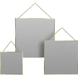 3x Spiegel Wandspiegel Badspiegel Garderobe Goldfarben Set