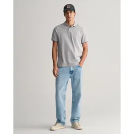 GANT Tipped Piqué Kurzarm-poloshirt Grey Melange XL